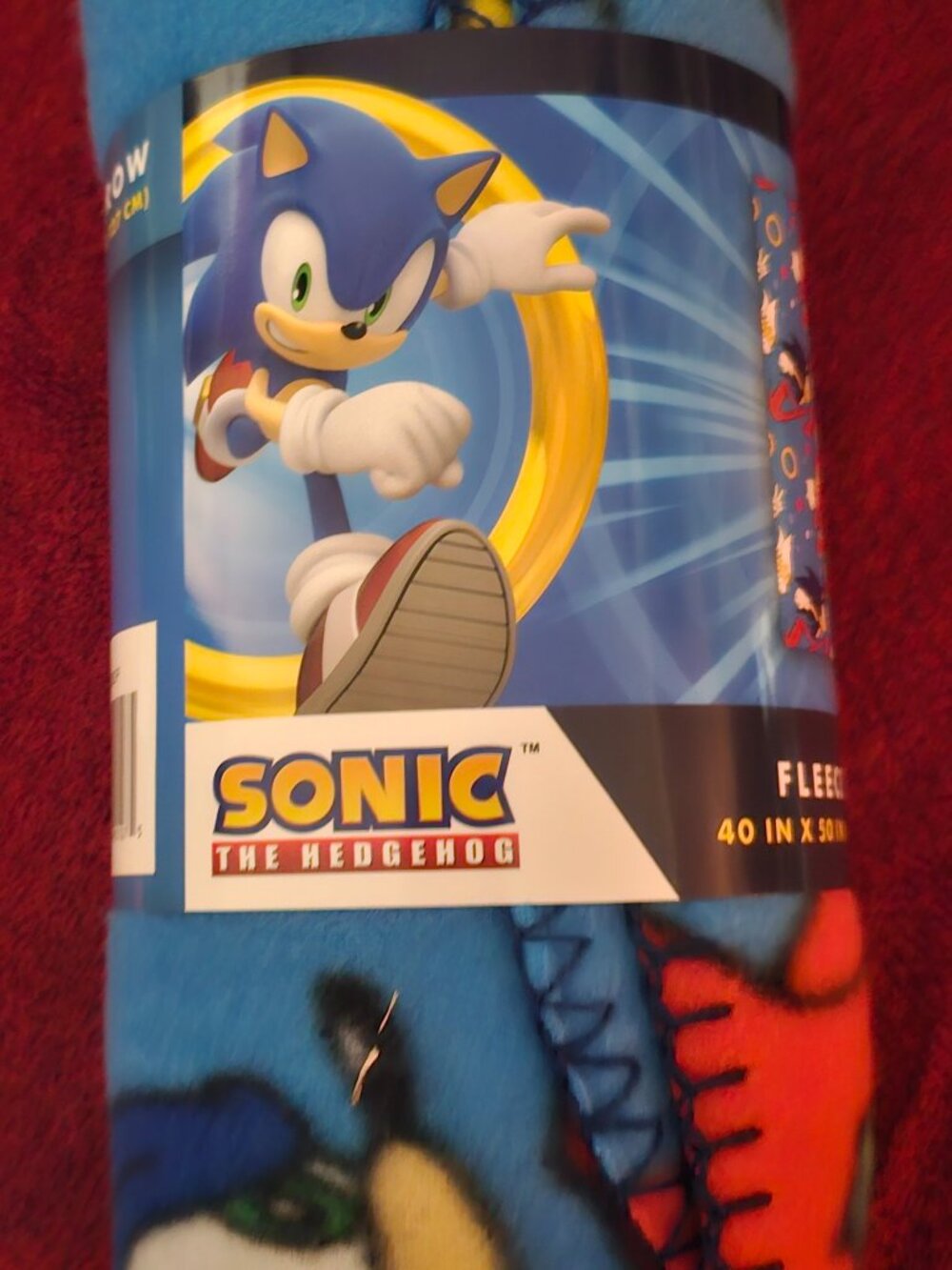 Sonic Hedgehog 40 x 50 inches Fleece Throw Blanket -New